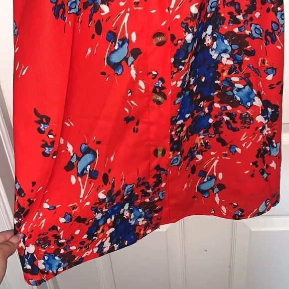Floral Red Tank Dress - Picture 4 of 4